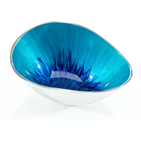 Tilnar Art Aluminium Collection - Small Oval Bowl Brushed Aqua