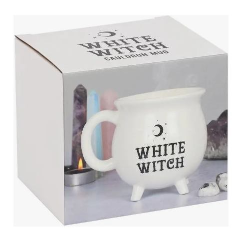 White Witches Brew Cauldron Mug