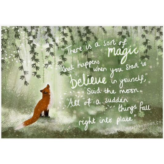 Fox Under The Moon Print - P2302 Believe