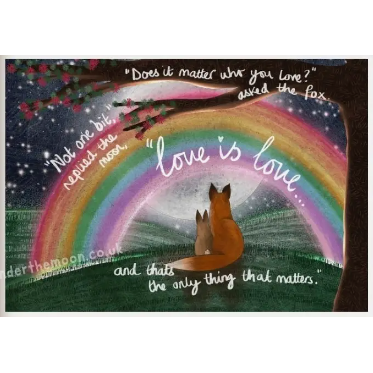 Fox Under The Moon Print - P2203 Love Is Love