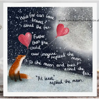 Fox Under The Moon Card - C2201 To The Moon And Back