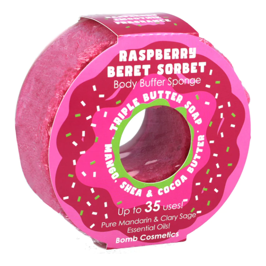 Raspberry Beret Donut Body Buffer Sponge