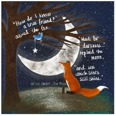 Fox Under The Moon Card - C09 A True Friend