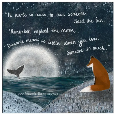 Fox Under The Moon Card - C2209 Distance