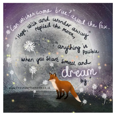 Fox Under The Moon Card - C2202 Wishes