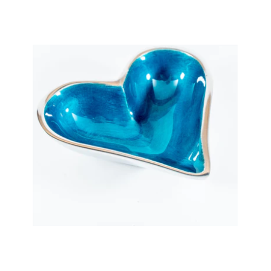 Tilnar Art Aluminium Collection - Heart Dish Extra Small Aqua