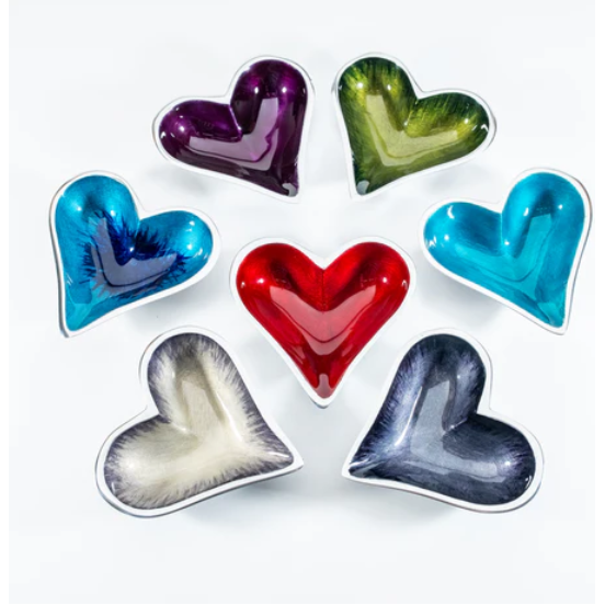 Tilnar Art Aluminium Collection - Heart Dish Extra Small Brushed Aqua