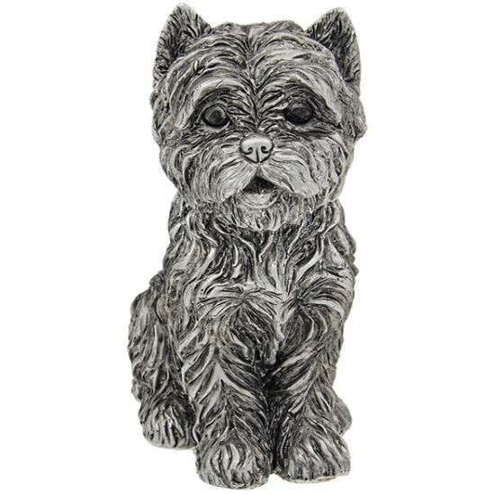 Silver Detailed Sitting Highland Terrier Large