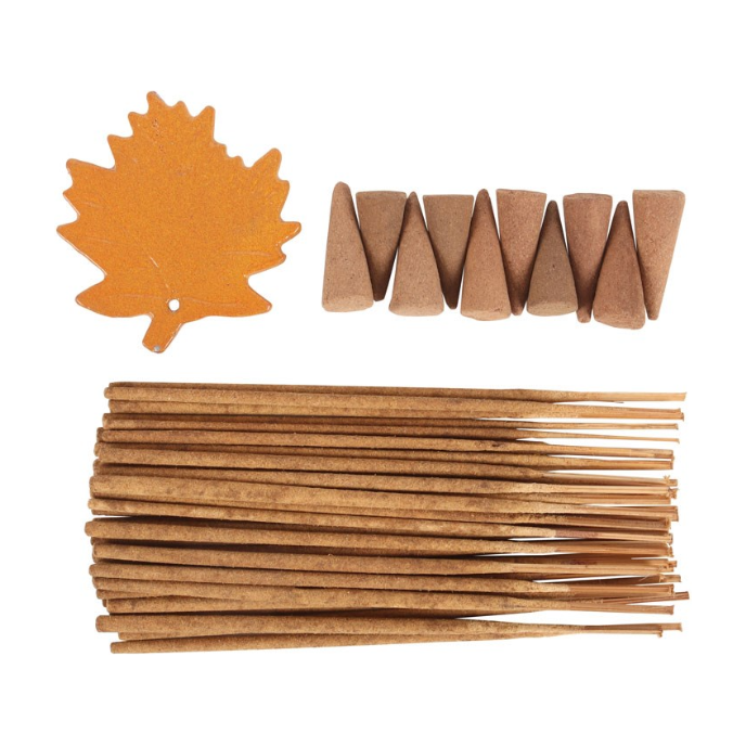 Autumn Leaf Orange And Cinnamon Fall Incense Gift Set