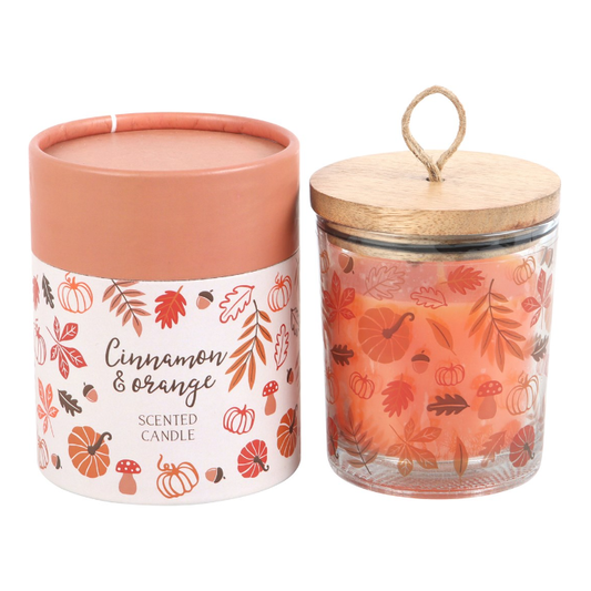 Autumn Leaves, Cinnamon and Orange Candle