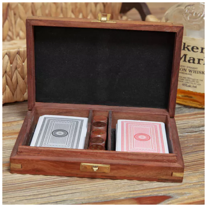 Wooden Games Set - Cards + Dice