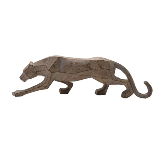 Geometric Prowling Leopard Figurine