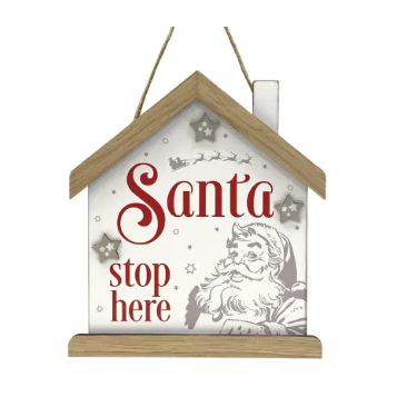 Santa Stop Here Christmas Decor