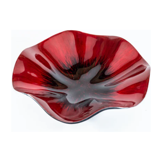 Tilnar Art Aluminium Collection - Poppy Bowl Medium Brushed Red