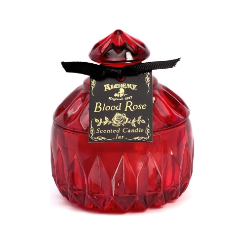Blood Rose Round Boudoir Glass Candle