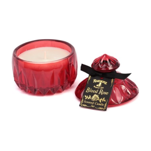 Blood Rose Round Boudoir Glass Candle