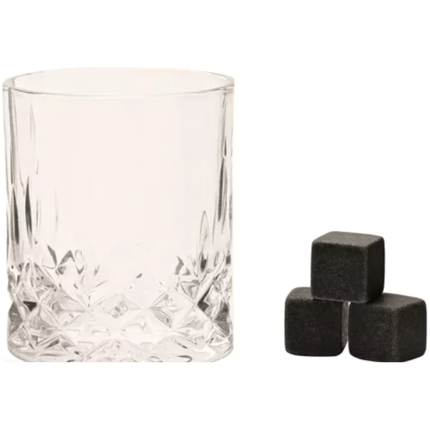 Whisky Glass and Stone Set