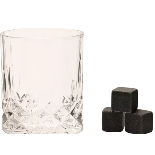 Whisky Glass and Stone Set