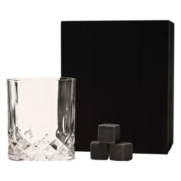 Whisky Glass and Stone Set