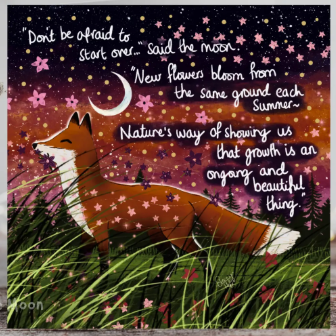Fox Under The Moon Card - C2503 Bloom