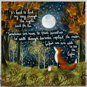 Fox Under The Moon Card - C2504 Trust Yourself