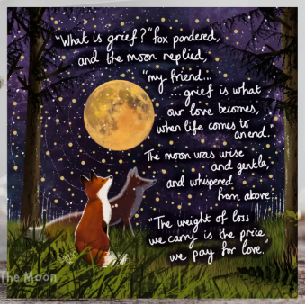 Fox Under The Moon Card - C2507 Grief
