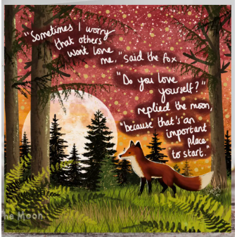 Fox Under The Moon Card - C2515 Love Yourself