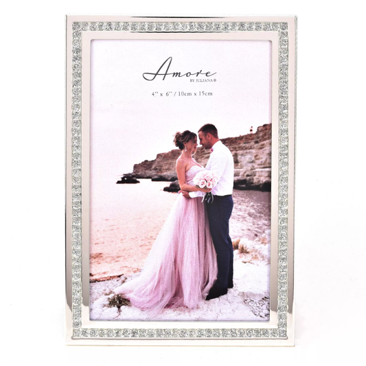 Amore Silver Sparkle Border 15cm x 10cm Photo Frame