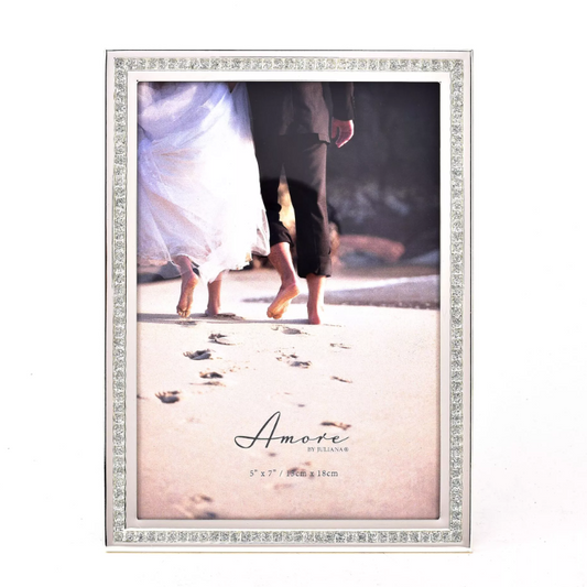 Amore Silver Sparkle Border 18cm x 13cm Photo Frame
