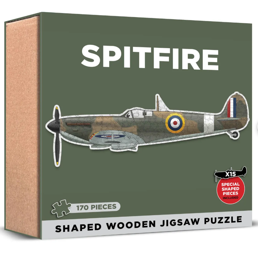 Spitfire Shaped Wooden 170 Piece Jigsaw