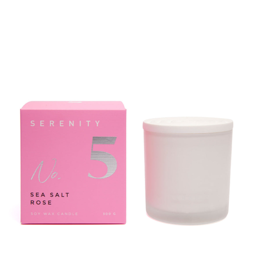 No5 Serenity Sea Salt Rose 300g Candle