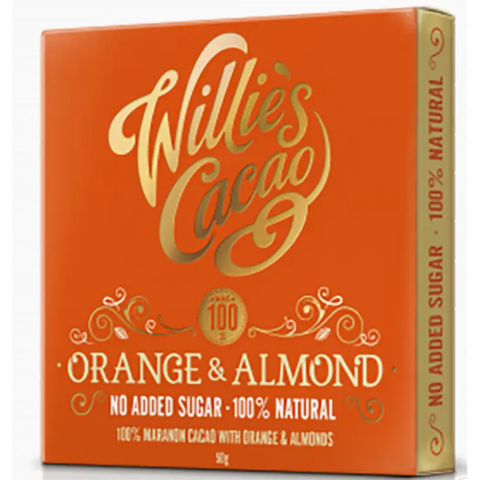 Willie's Cacao Orange and Almond Chocolate Bar 50g
