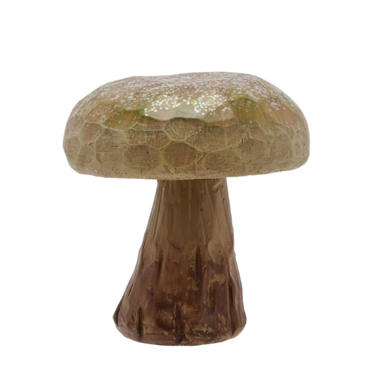 Chestnut Brown Resin 4" Capped Mushroom