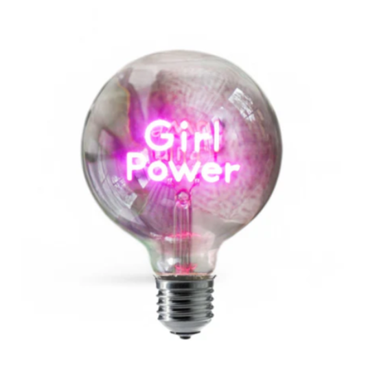 "Girl Power" Screw Down LED Filament Light Bulb