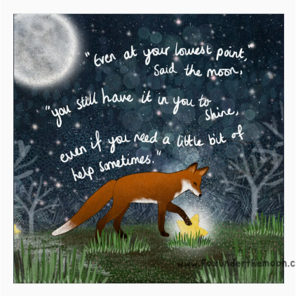 Fox Under The Moon Card - C2308 Shine