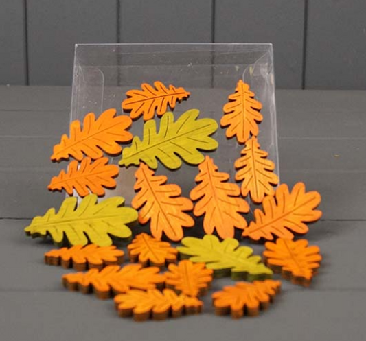 Set of 18 Wooden Autumnal Leaves