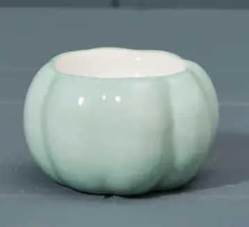 Ceramic Green Pumpkin Tealight Holder