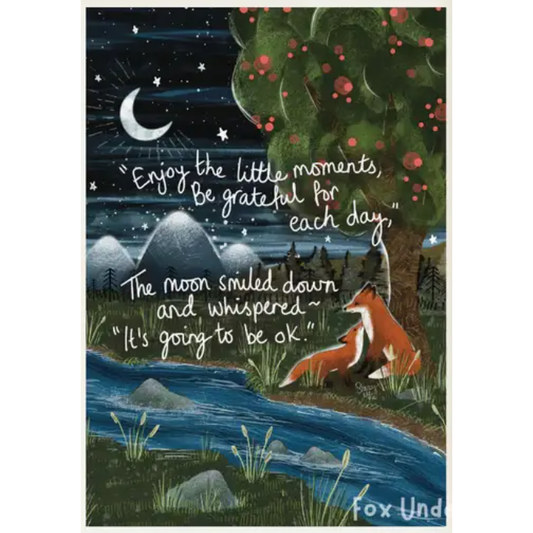 Fox Under The Moon Print - P2408 Grateful