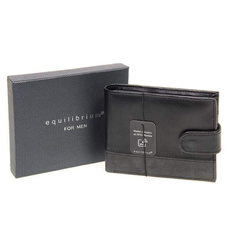 Equilibrium Men's RFID Wallet Black/Grey