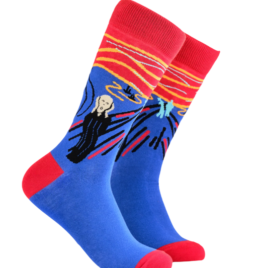 Socktopus Ladies Art Socks - The Scream - Blue #