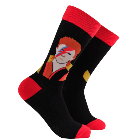 Socktopus Mens David Bowie - Ziggy Soctdust - Gold Lurex #