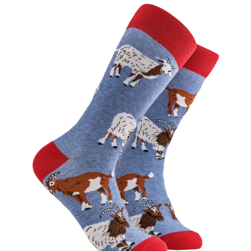 Socktopus Mens Goat Lovers Socks - Blue #