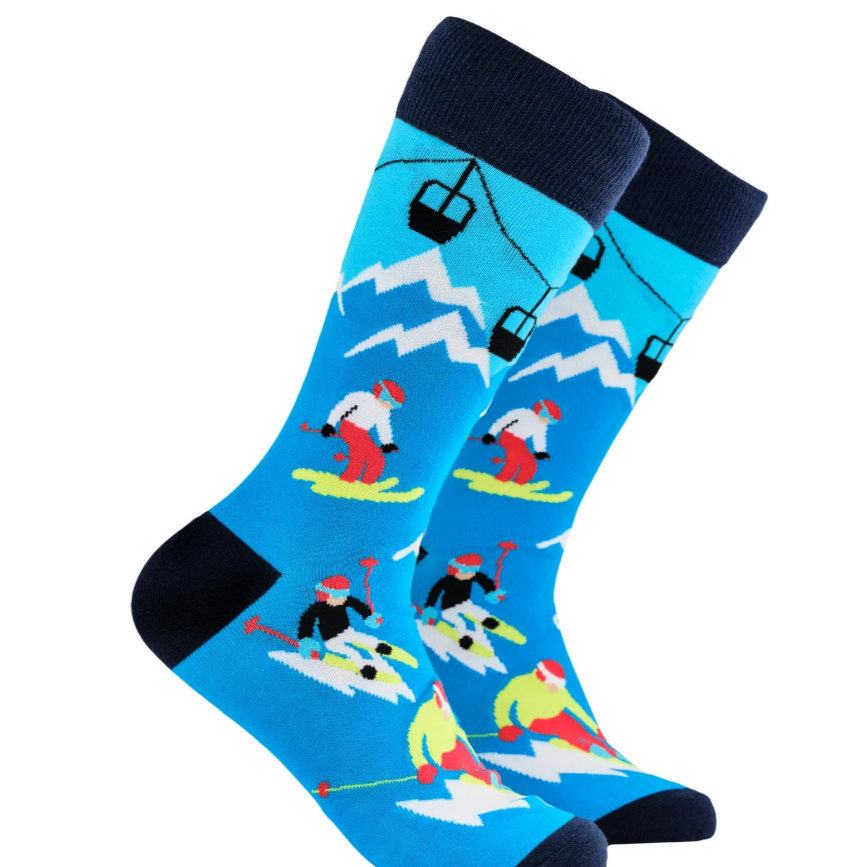 Socktopus Mens Skiing Socks - Off Piste - Aqua #