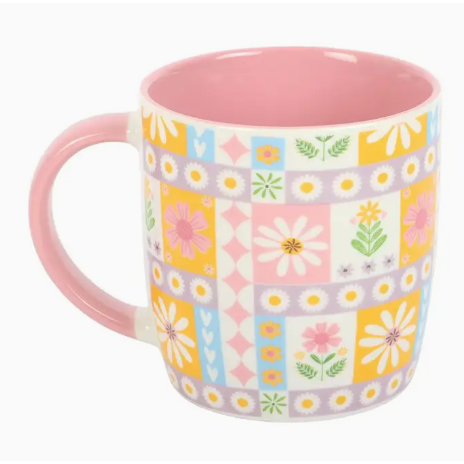 Floral Patchwork Print Ceramic Mug