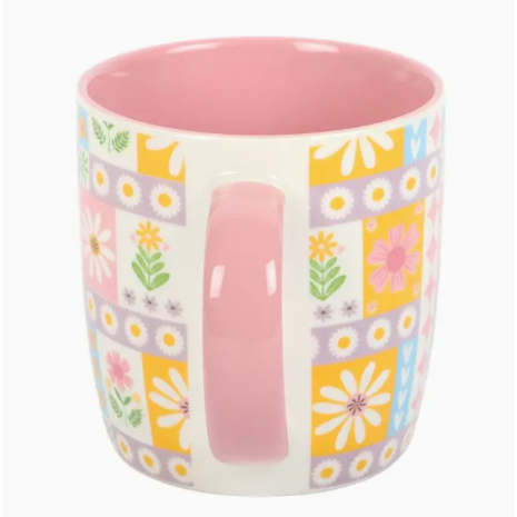 Floral Patchwork Print Ceramic Mug