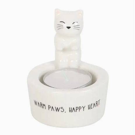 Warm Paws Happy Heart Ceramic Tealight Holder
