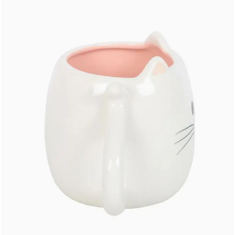 White Cat Shaped Ceramic Mug