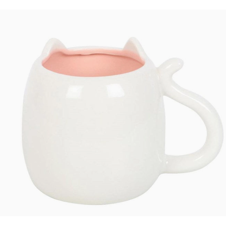 White Cat Shaped Ceramic Mug