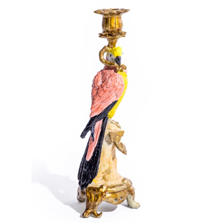 Antiquated Ornate Parrot Candle Holder