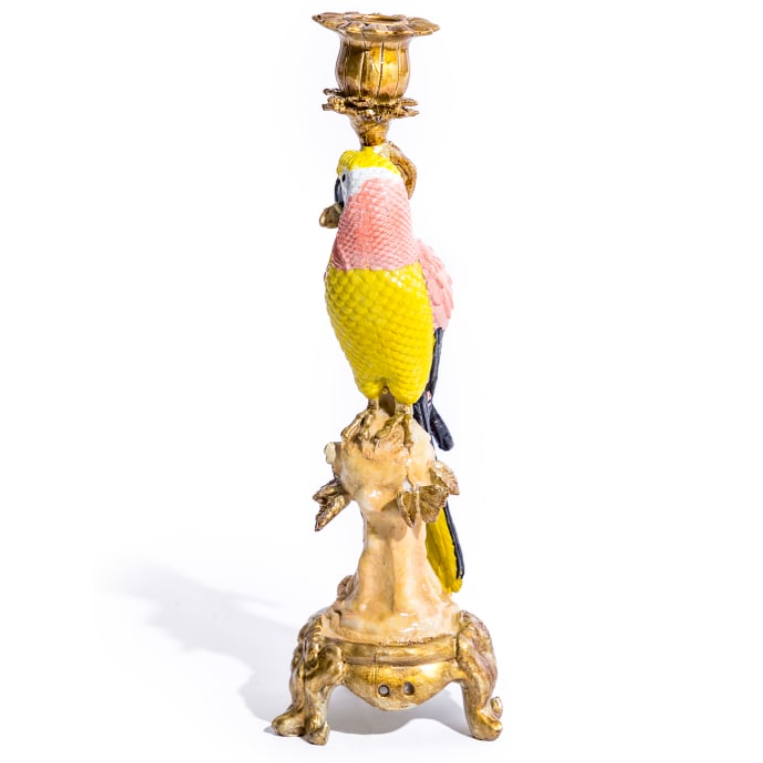 Antiquated Ornate Parrot Candle Holder
